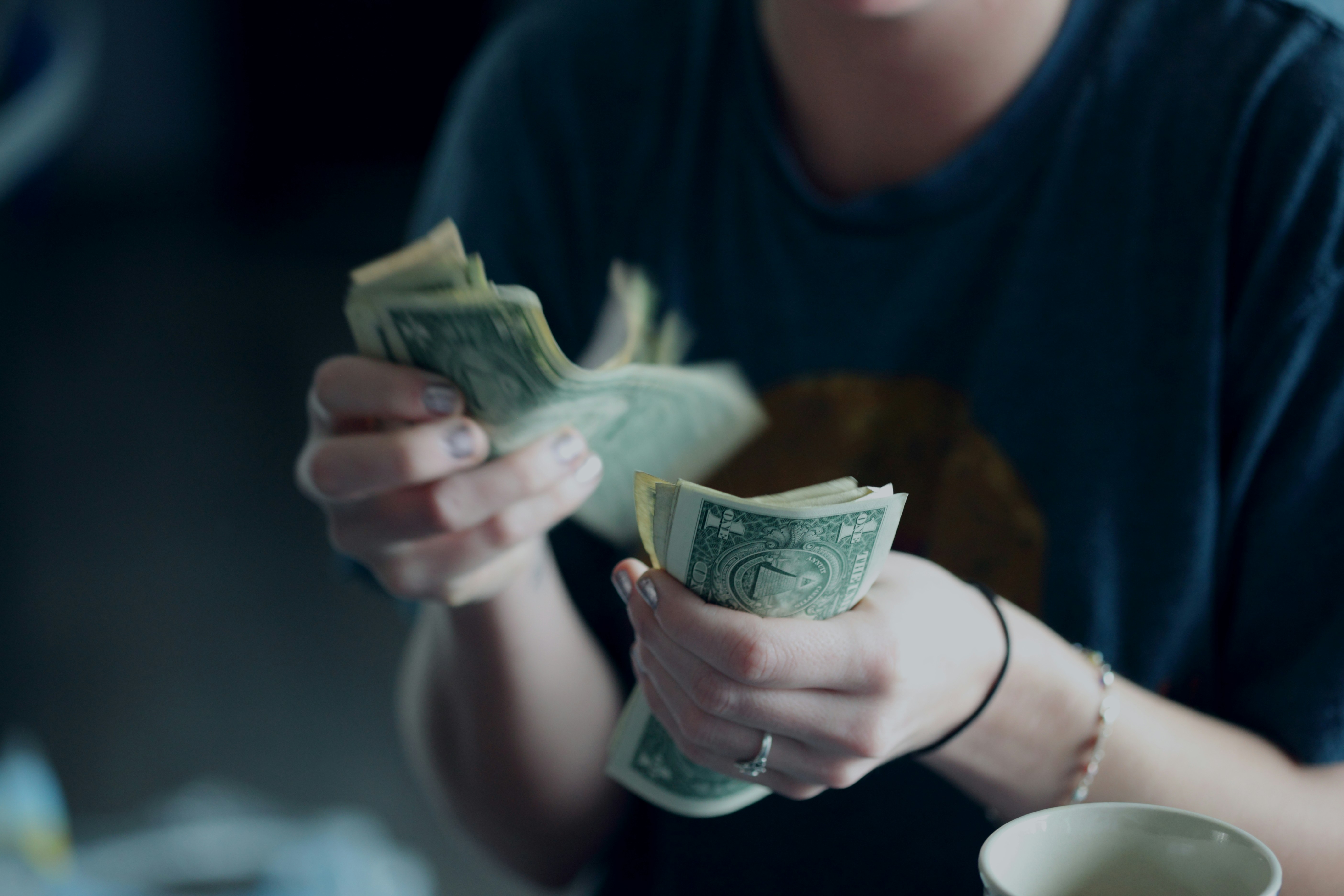 image of money being counted